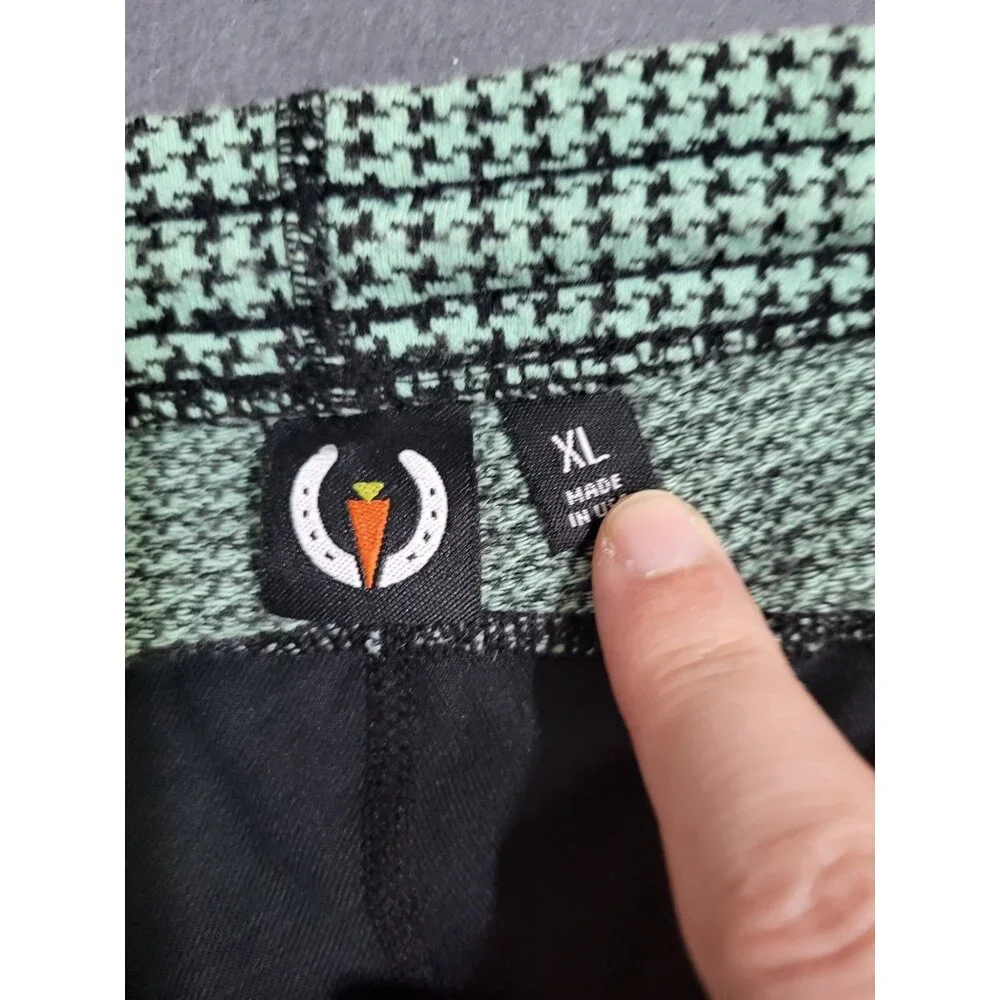 Kerrits Knee Patch Performance Tight Equestrian Pants Black Green Girl's XL